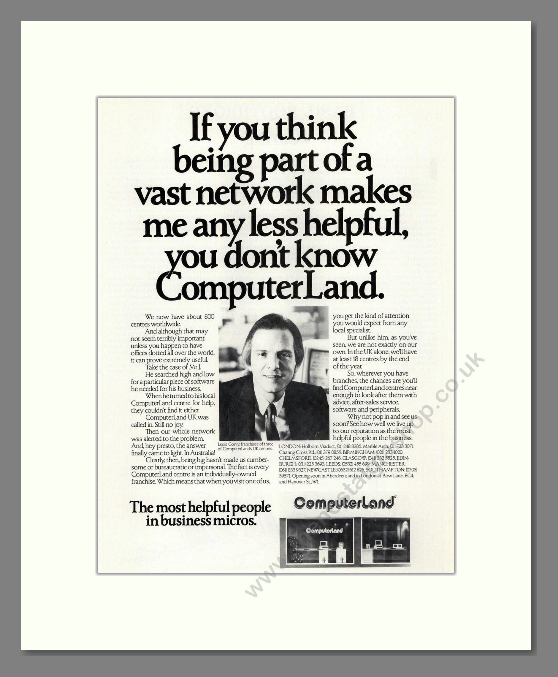 Computerland - Business Computers. Vintage Advert 1985 (ref AD68630)