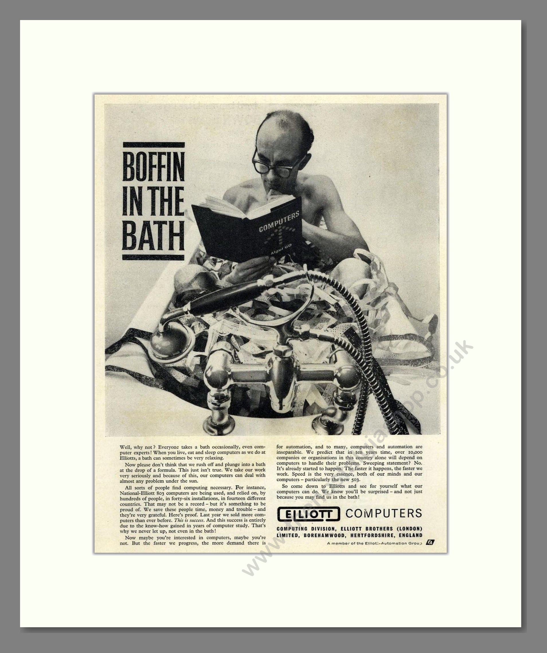 Elliott Computers - 503. Vintage Advert 1961 (ref AD68633)