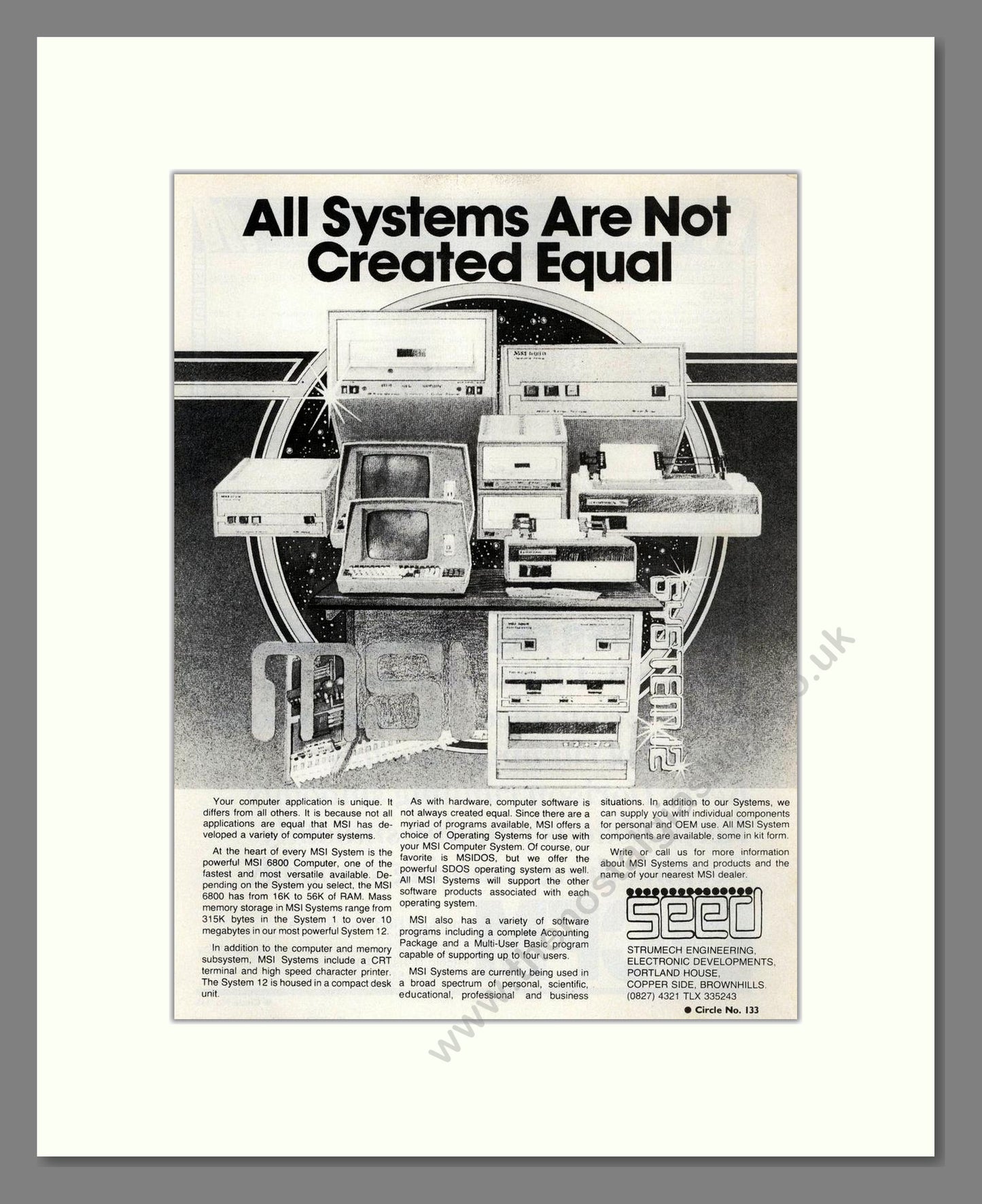 Seed - MSI 6800. Vintage Advert 1979 (ref AD68640)