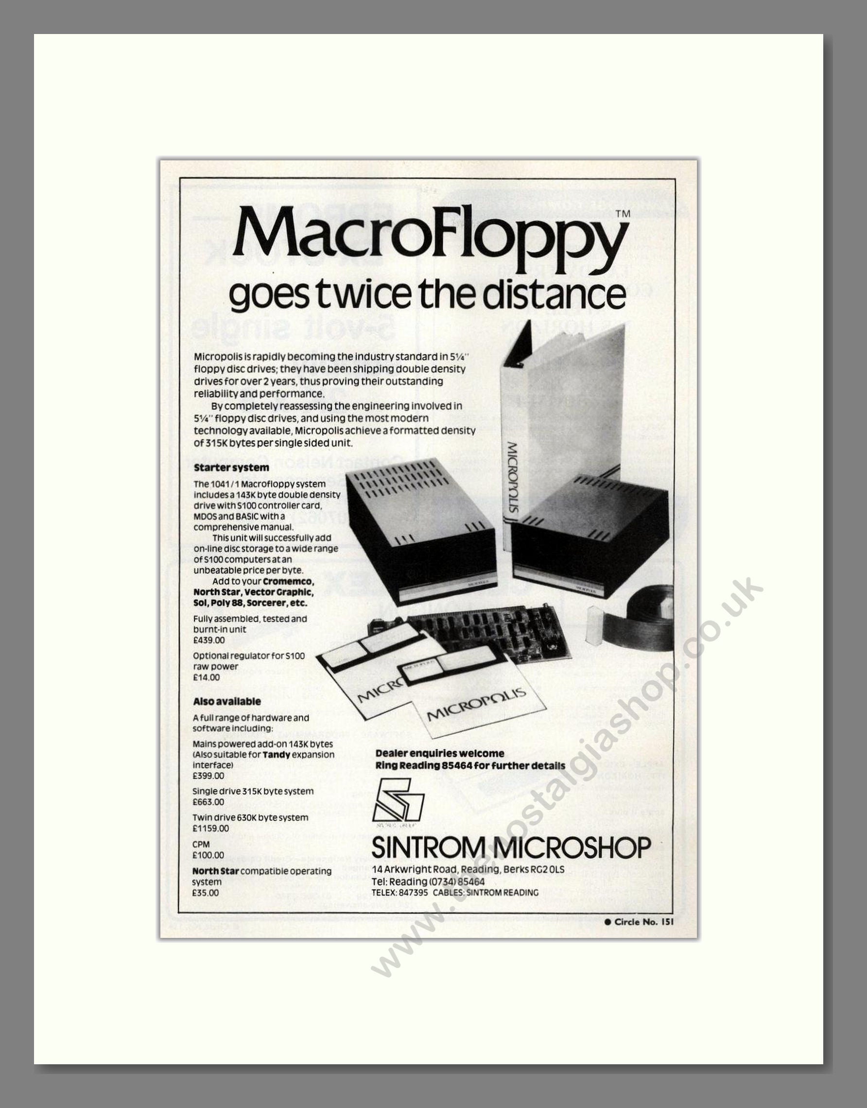 Sintrom Microshop - Macrofloppy. Vintage Advert 1979 (ref AD68642)