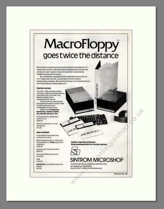 Sintrom Microshop - Macrofloppy. Vintage Advert 1979 (ref AD68642)