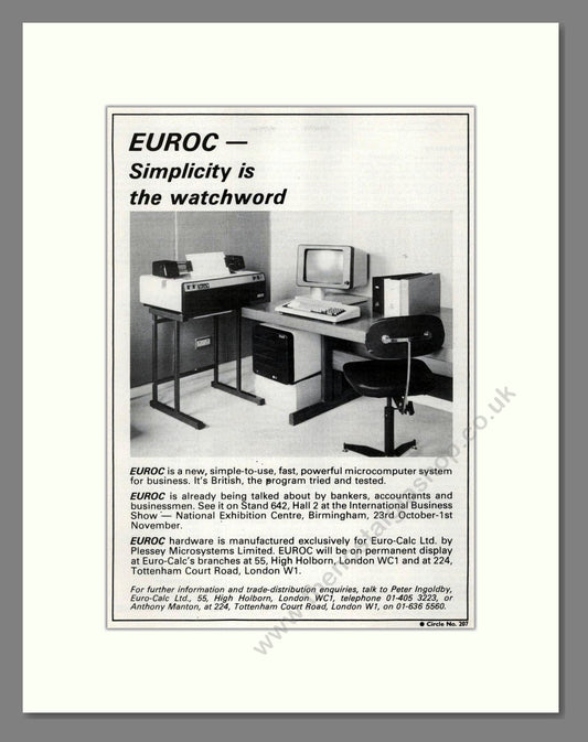 Euroc - Business Computers. Vintage Advert 1979 (ref AD68644)
