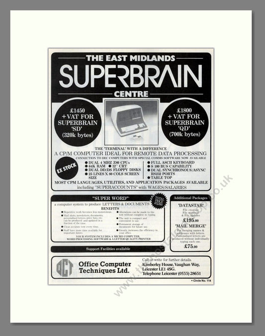 Superbrain - East Midlands Centre. Vintage Advert 1981 (ref AD68652)