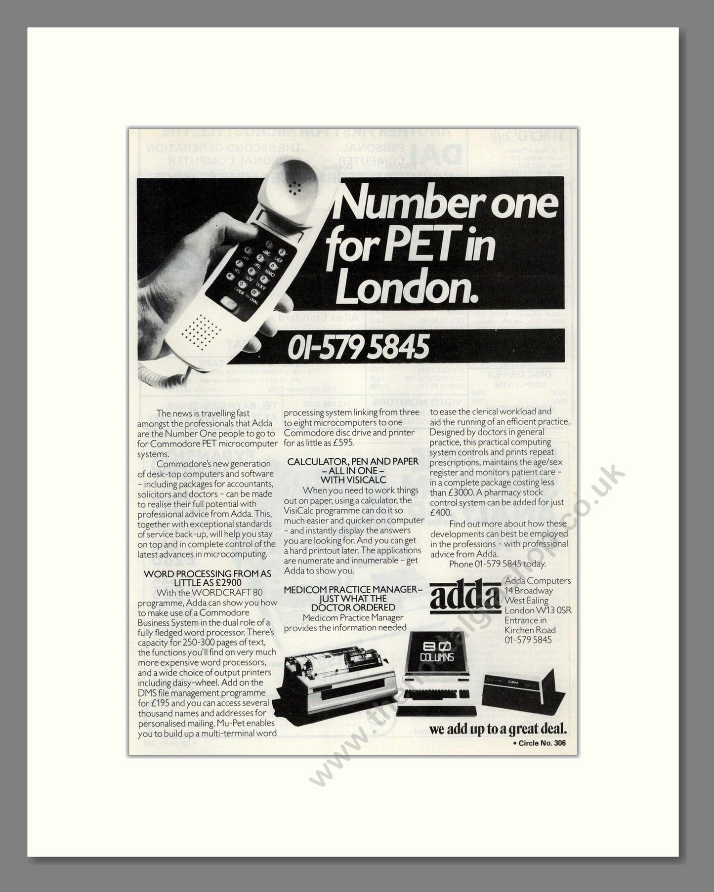 Commodore - PET at ADDA. Vintage Advert 1981 (ref AD68654)