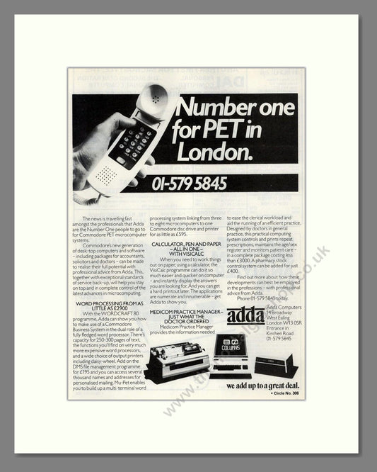 Commodore - PET at ADDA. Vintage Advert 1981 (ref AD68654)