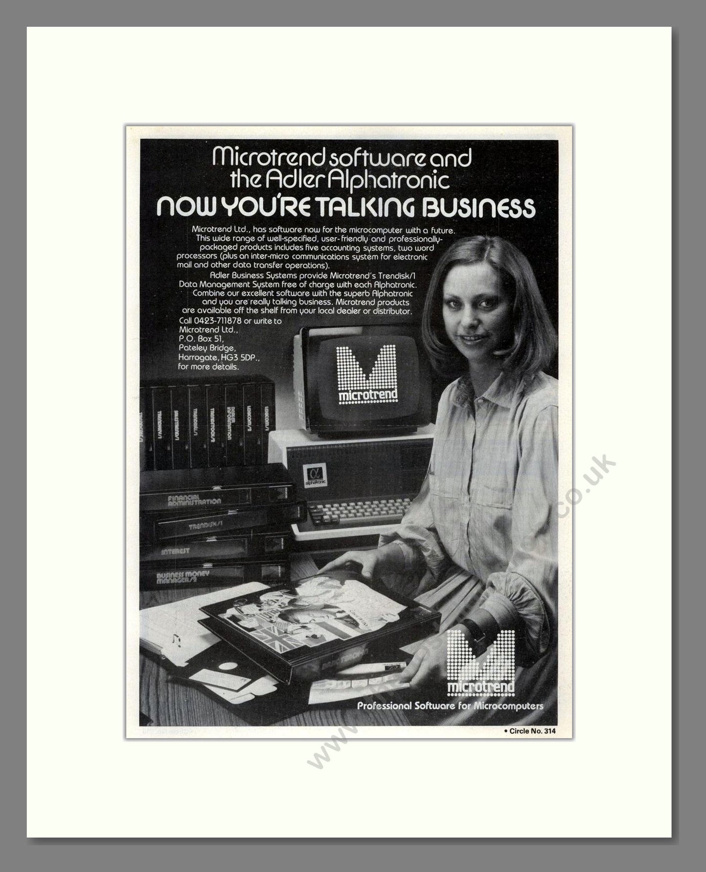 Adler Alphatronic - With Microtrend Software. Vintage Advert 1981 (ref AD68656)