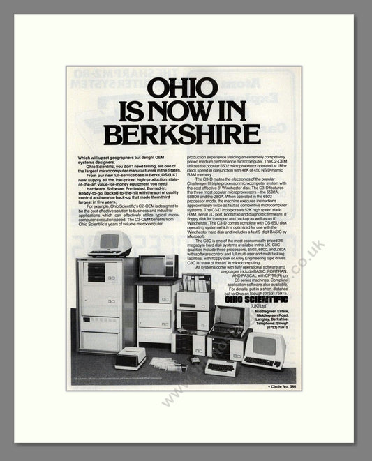 Ohio Scientific - OEM Systems. Vintage Advert 1981 (ref AD68657)