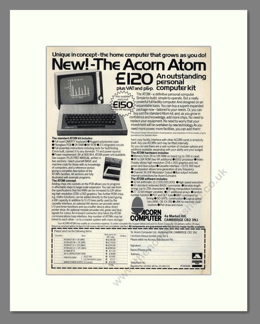 Acorn - Atom. Vintage Advert 1980 (ref AD68662)