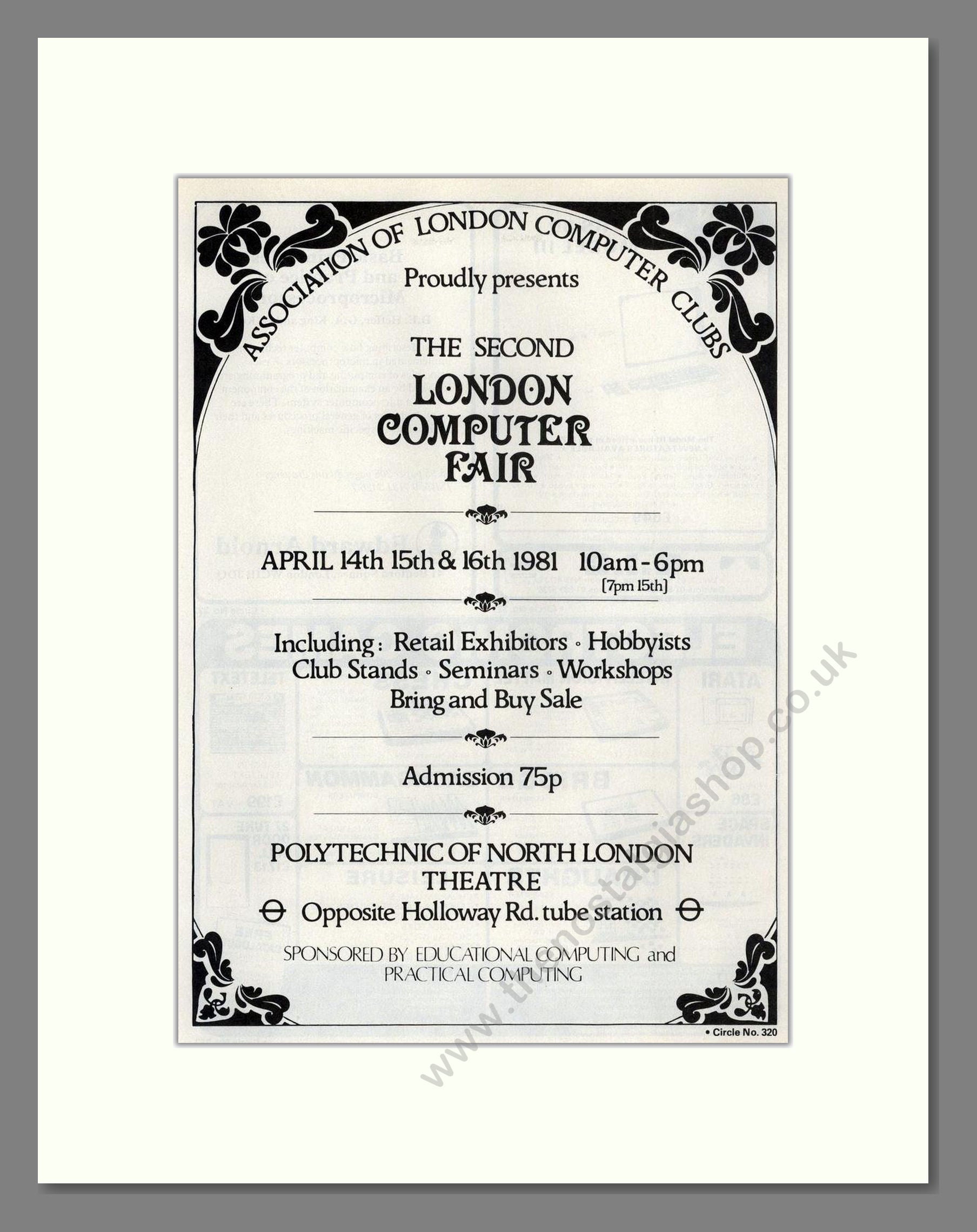 London Computer Fair 1981 - North London. Vintage Advert 1981 (ref AD68666)