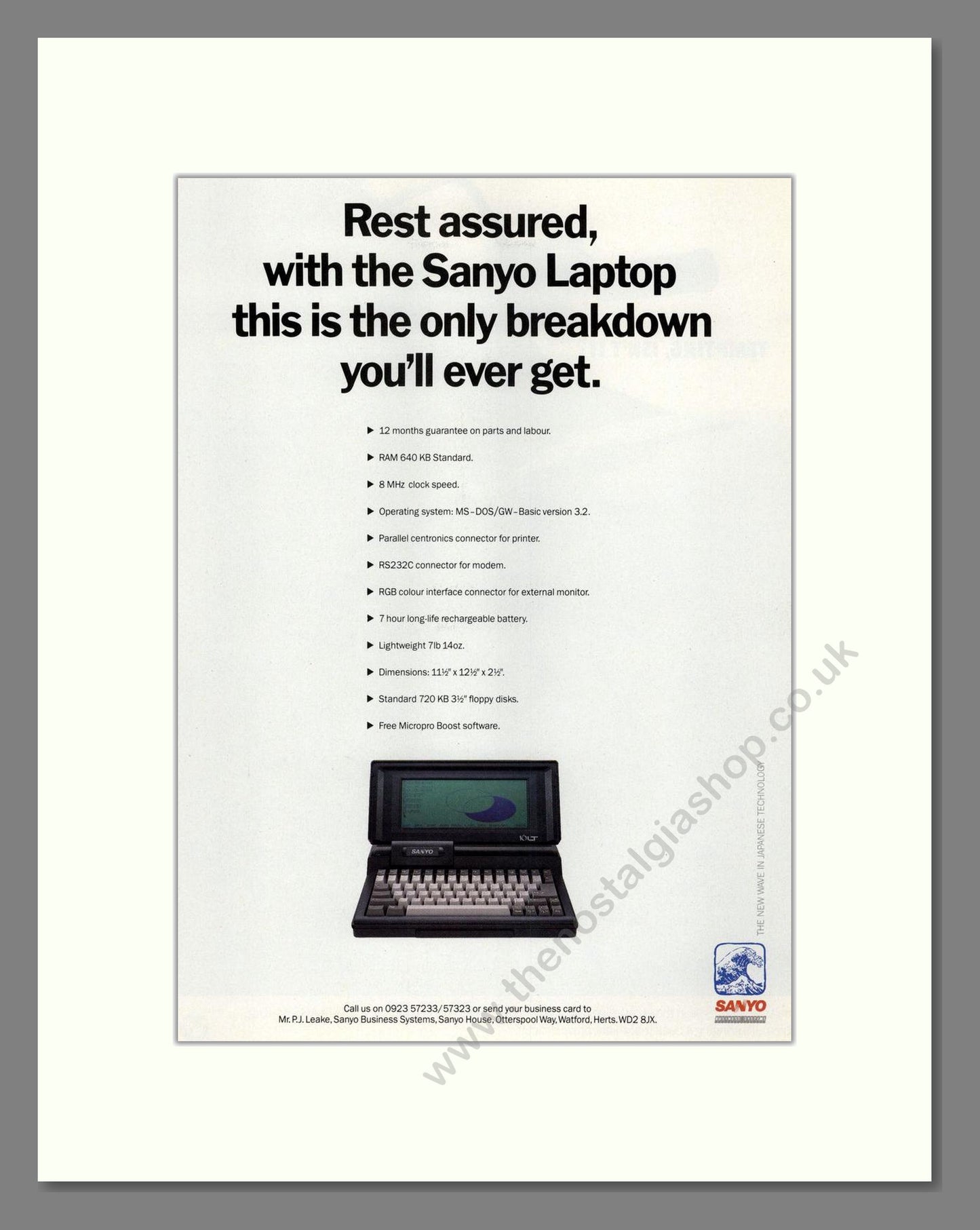 Sanyo - Laptop. Vintage Advert 1991 (ref AD68667)