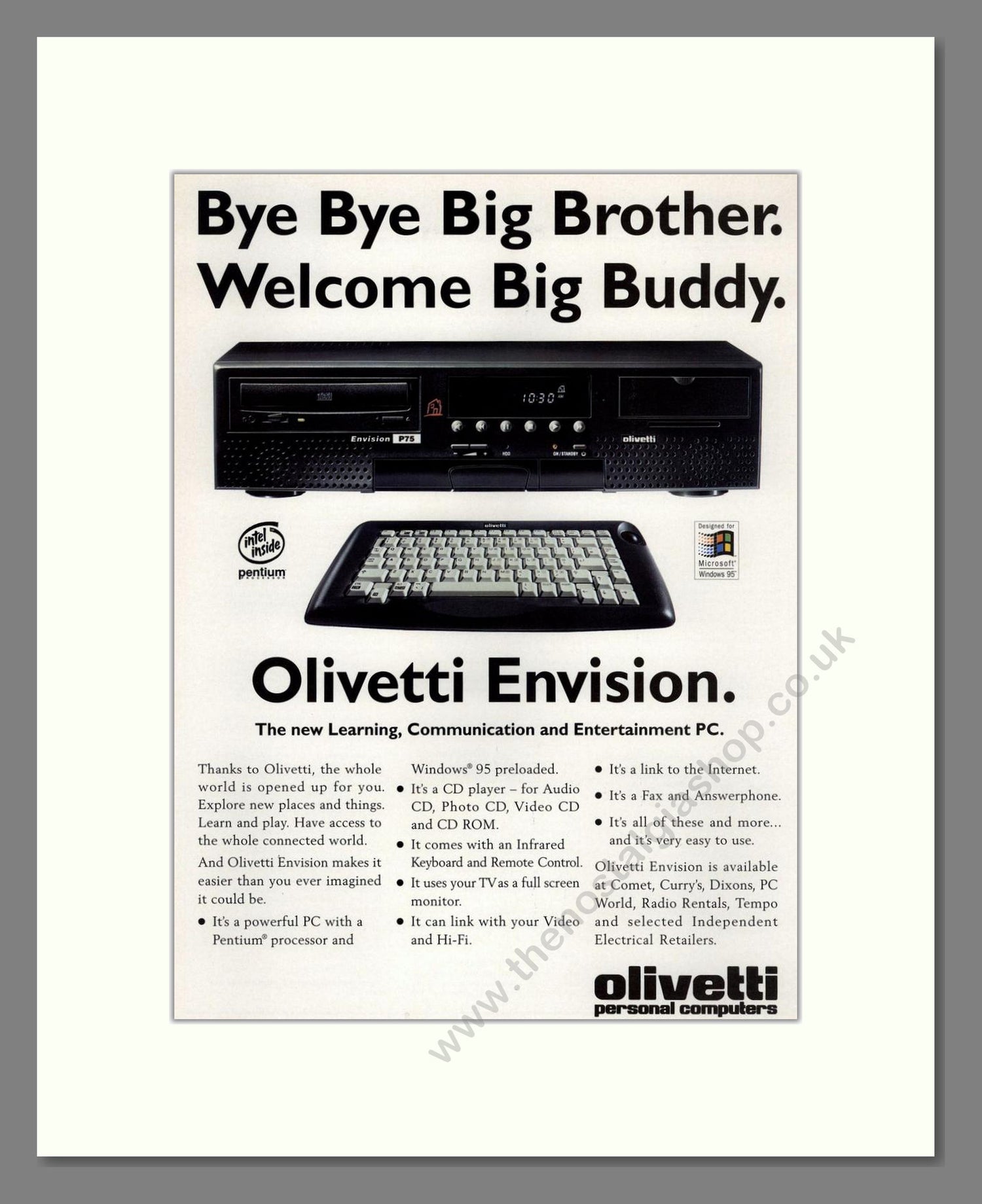 Olivetti - Enivision PC. Vintage Advert 1996 (ref AD68668)