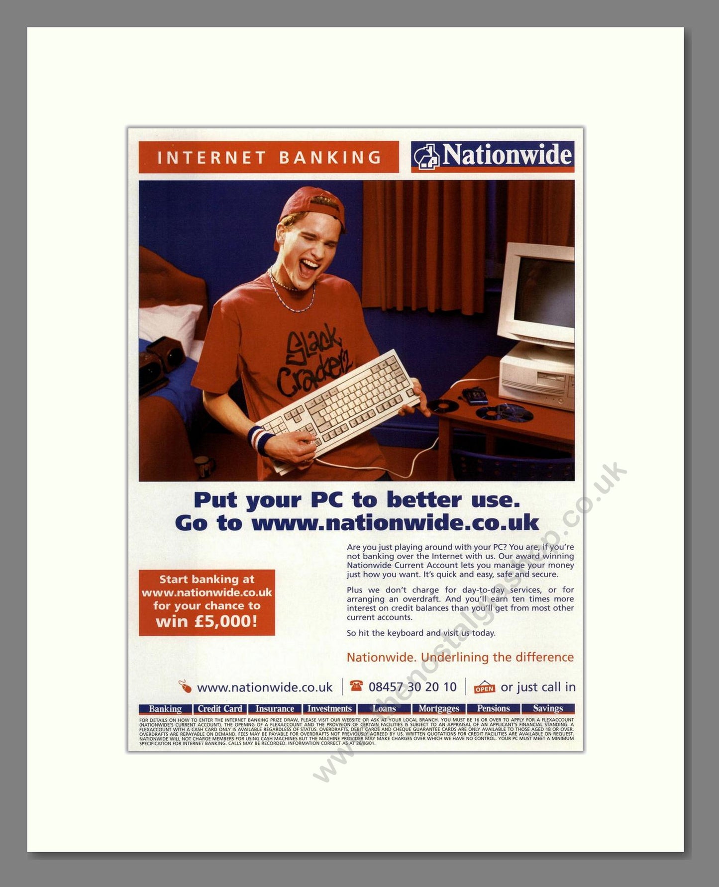 Nationwide - Online Banking. Vintage Advert 2001 (ref AD68669)