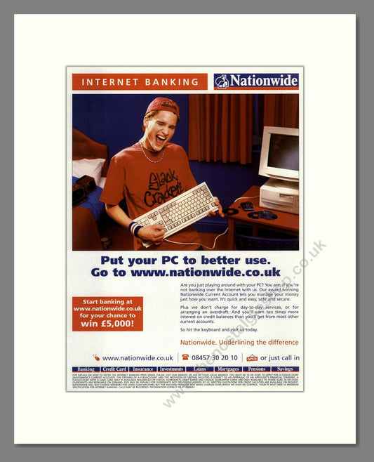 Nationwide - Online Banking. Vintage Advert 2001 (ref AD68669)
