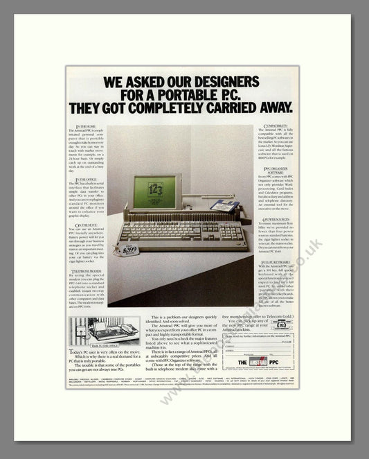 Amstrad - PPC. Vintage Advert 1987 (ref AD68675)