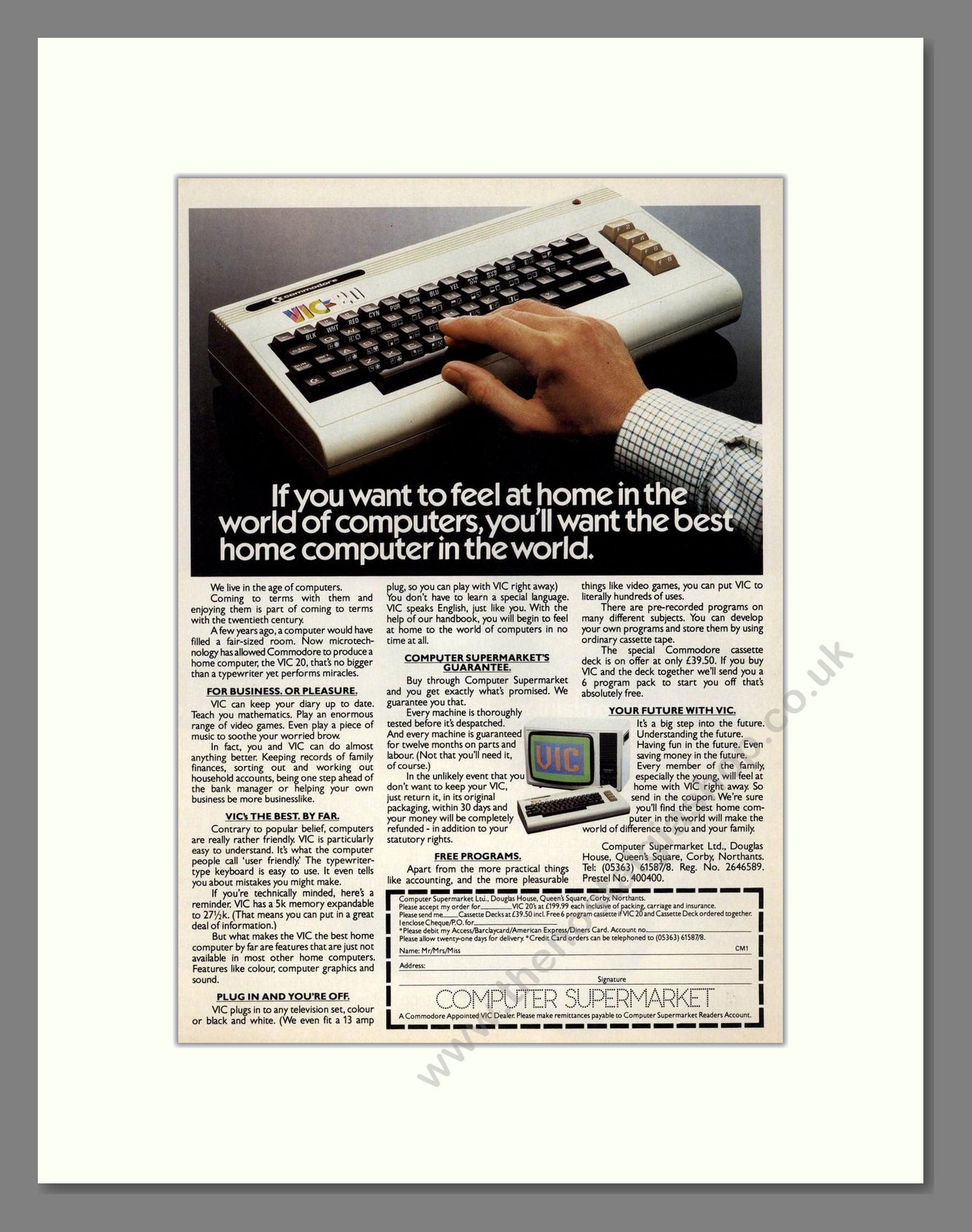 Commodore - VIC 20. Vintage Advert 1982 (ref AD68696)
