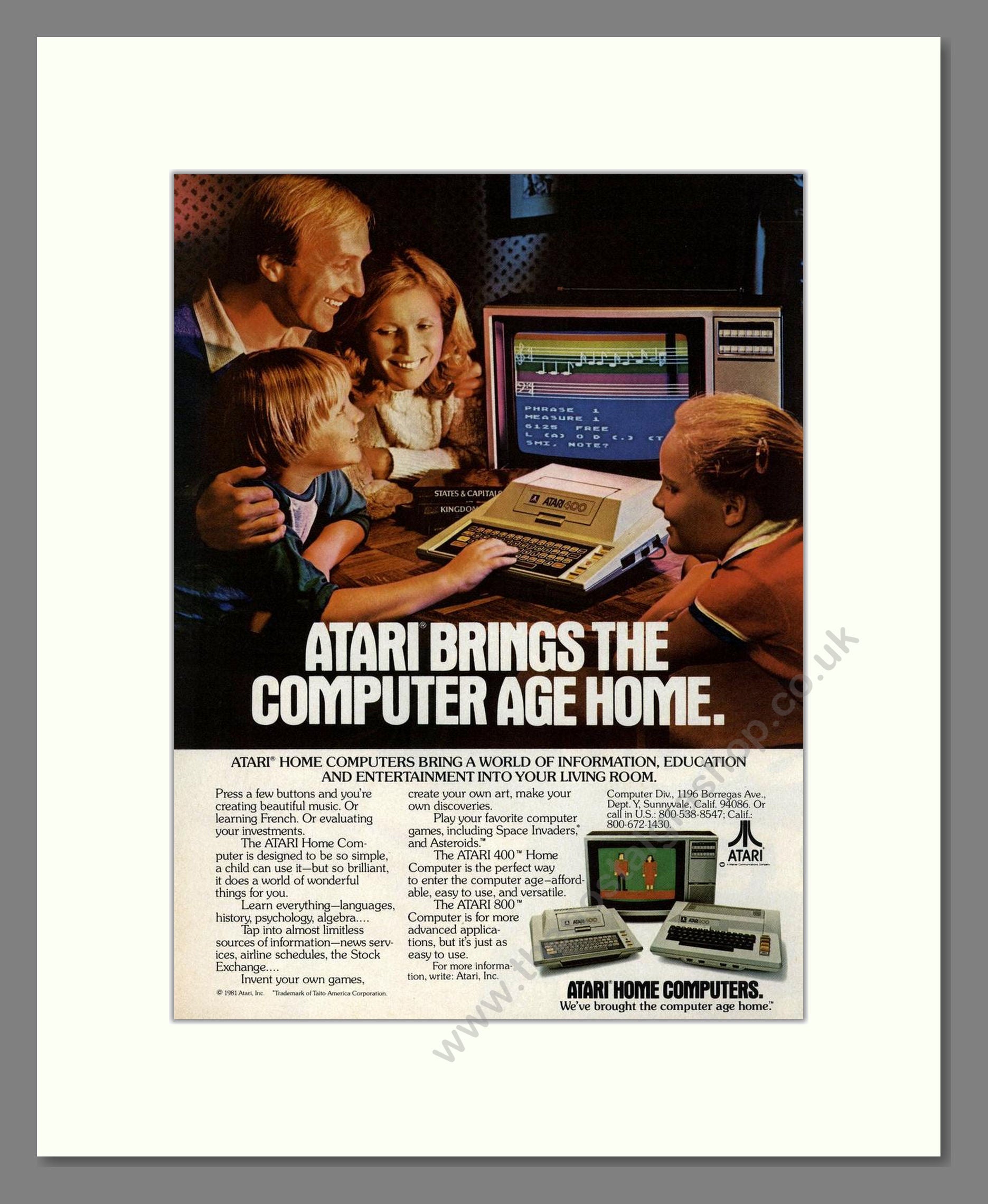 Atari - Home Computers. Vintage Advert 1981 (ref AD68697)