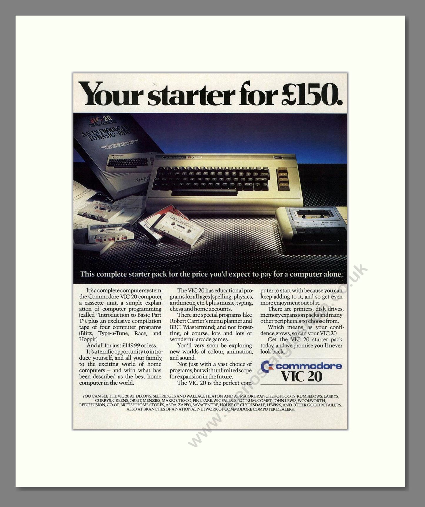 Commodore - VIC 20. Vintage Advert 1984 (ref AD68698)