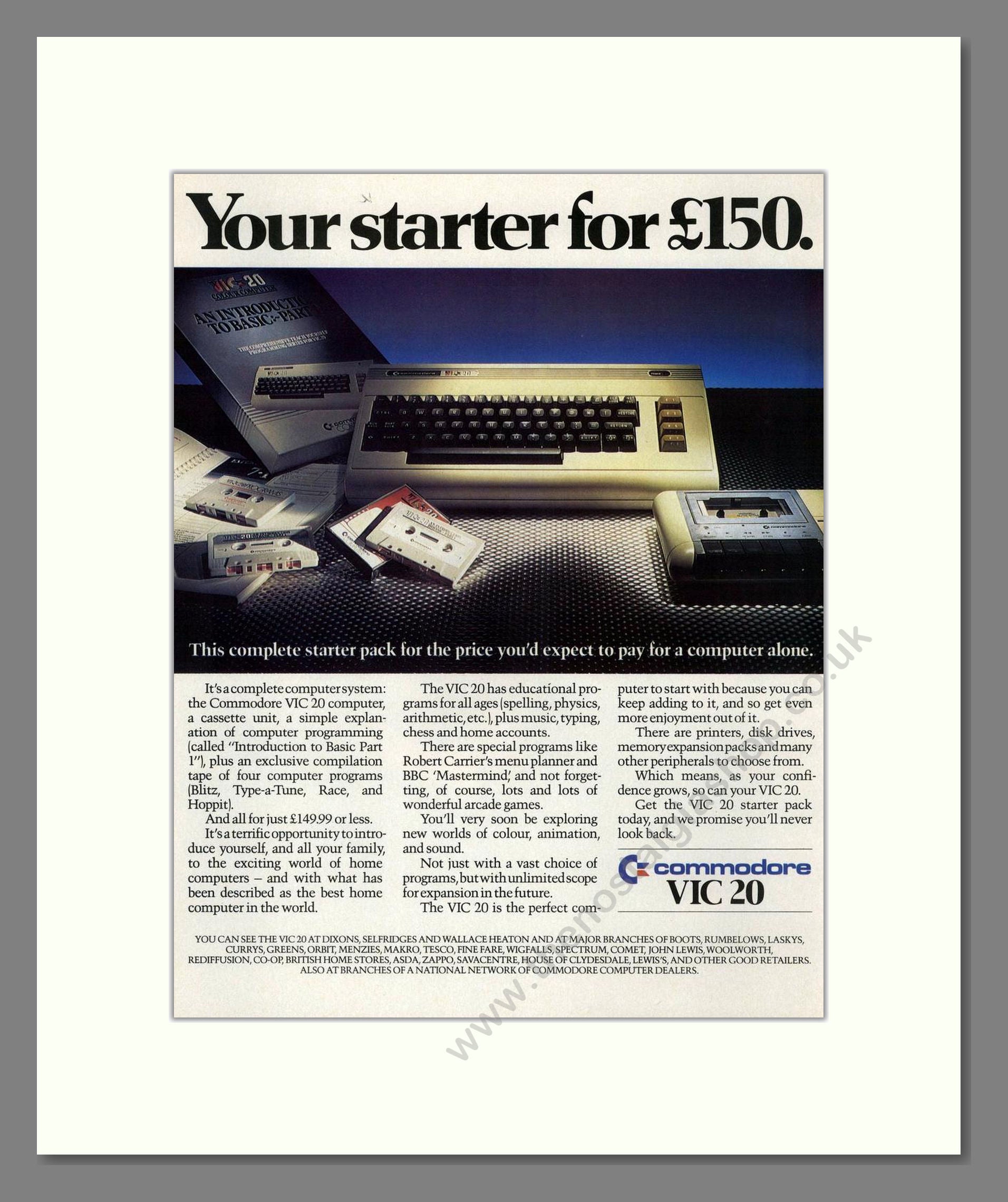 Commodore - VIC 20. Vintage Advert 1984 (ref AD68698)
