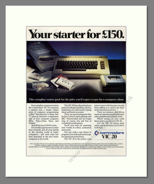 Commodore - VIC 20. Vintage Advert 1984 (ref AD68698)