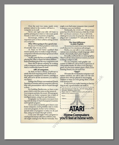 Atari - 800 Computer (Double Advert). Vintage Advert 1982 (ref AD68722)