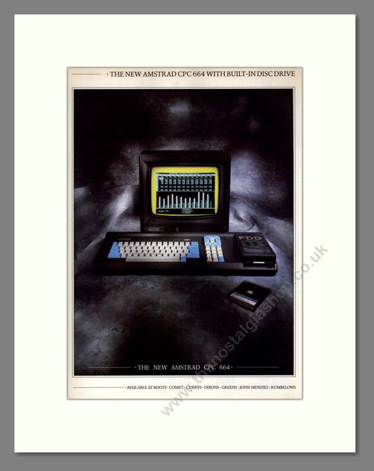 Amstrad - CPC 664 (Double Advert). Vintage Advert 1985 (ref AD68724)