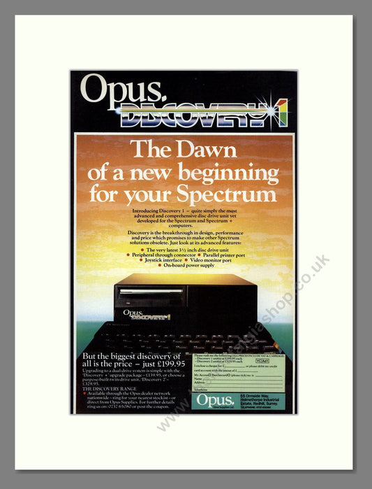 Opus - Discovery 1 For ZX Spectrum. Vintage Advert 1985 (ref AD68729)