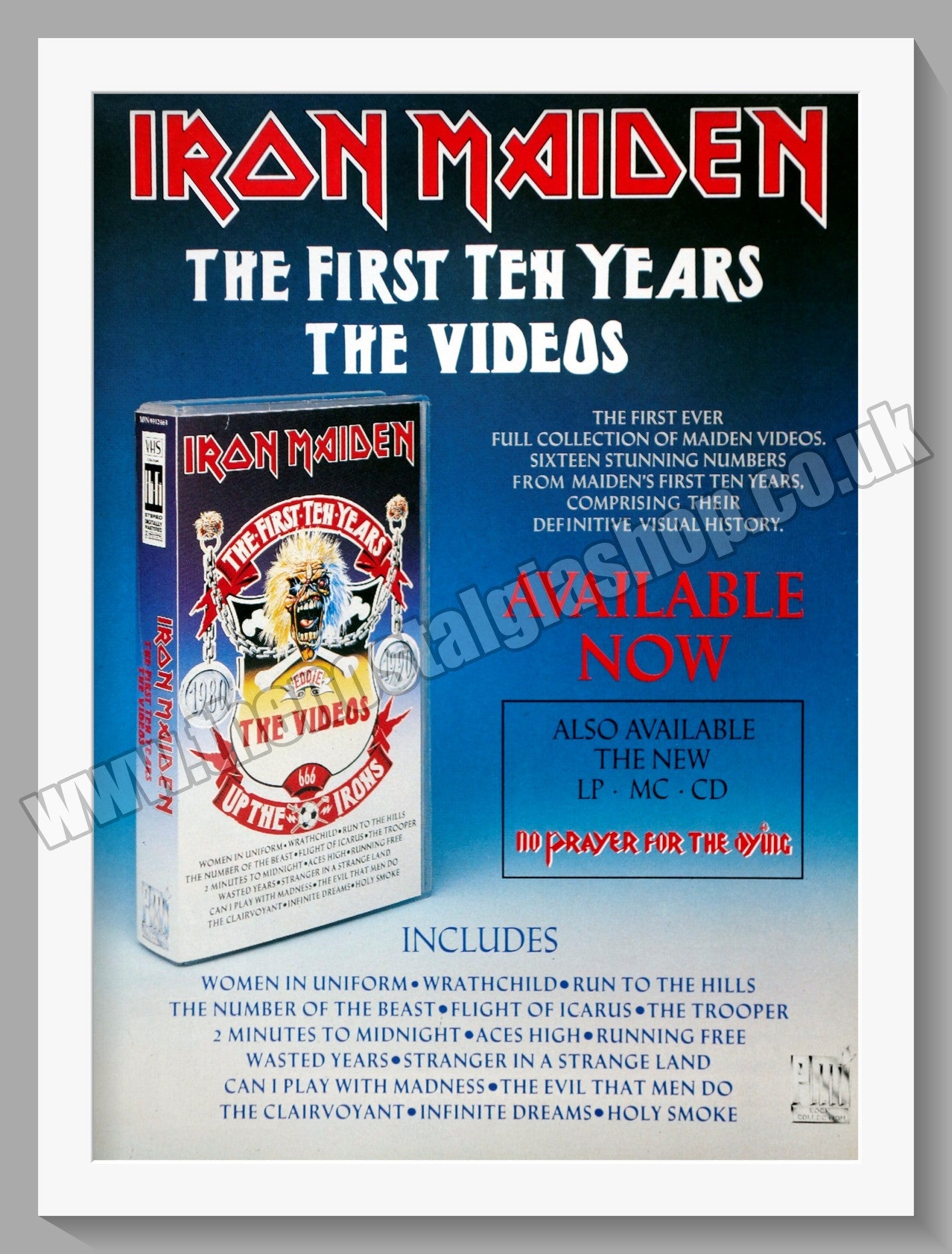 Iron Maiden. The First Ten Years. 1990 Large Original Advert (ref AD15738)