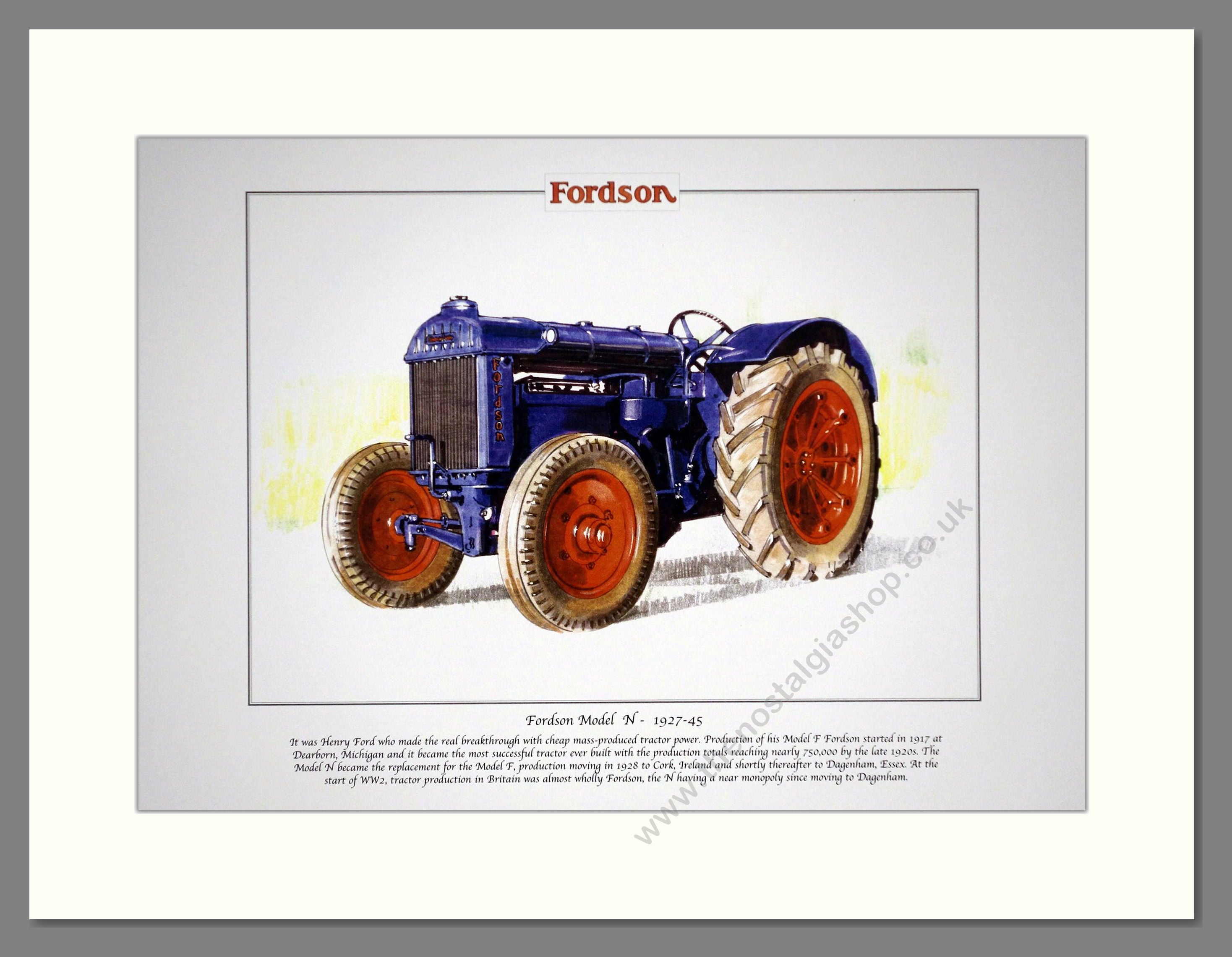 Fordson Model N 1927 45 Tractor Mounted Print The Nostalgia Shop Fordson Model N 1927 45 Tractor Mounted Print The Nostalgia Shop