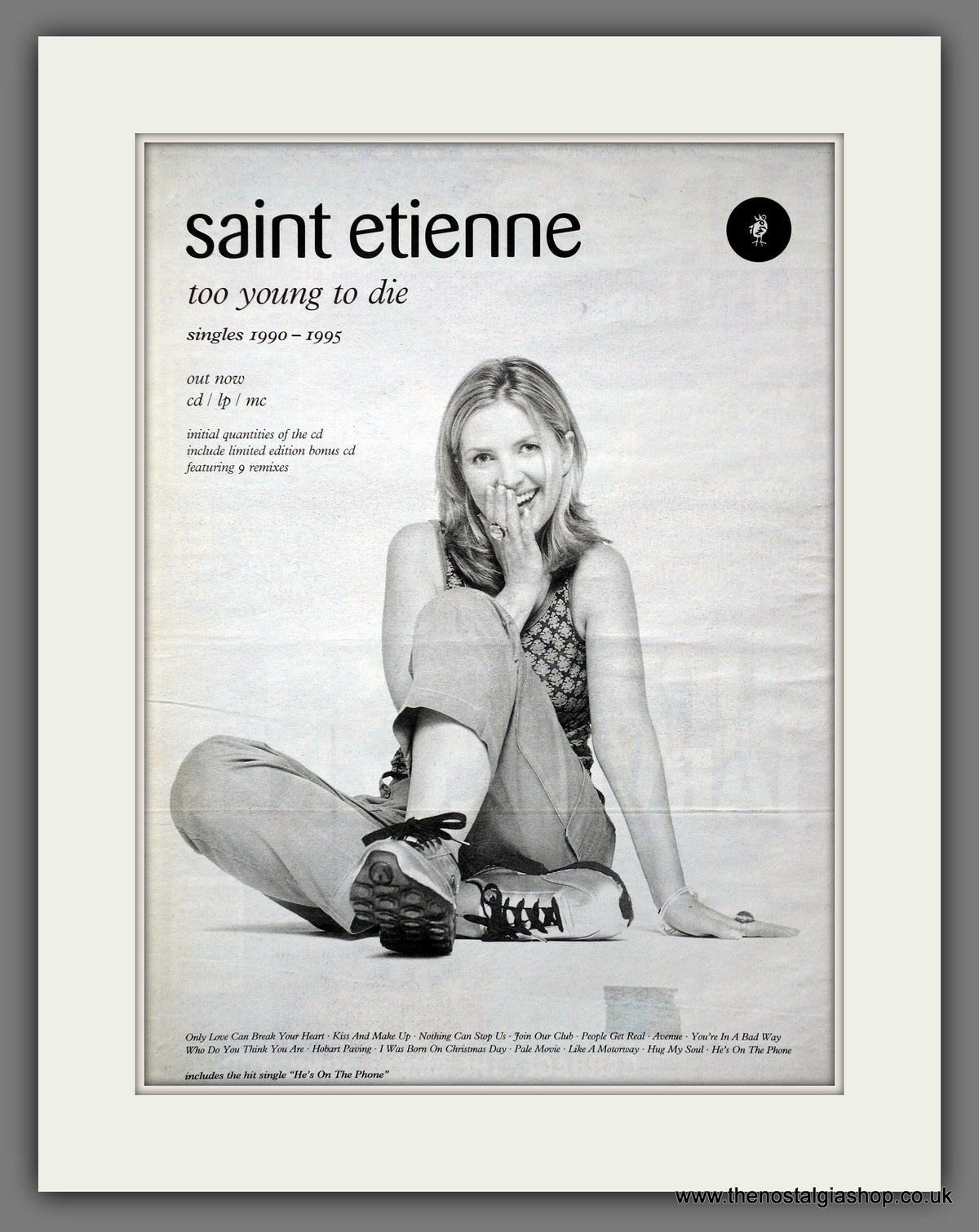 Saint Etienne Too Young To Die. Original Advert 1995 (ref AD15617 