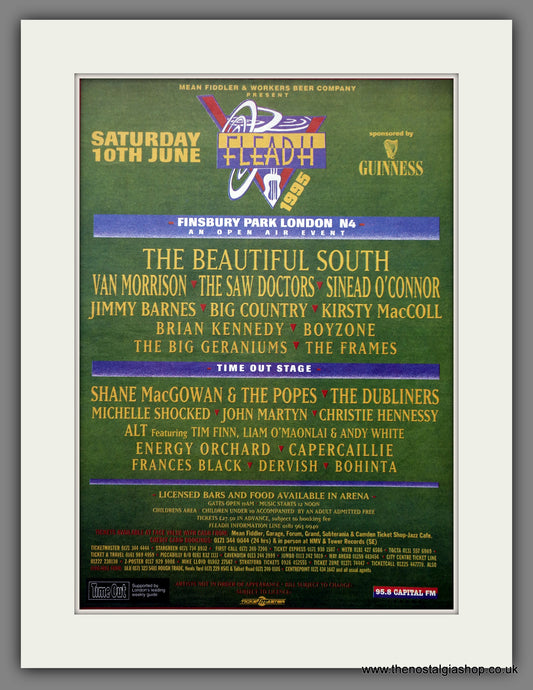 Fleadh Festival Finsbury Park. Original Advert 1995 (ref AD15623)