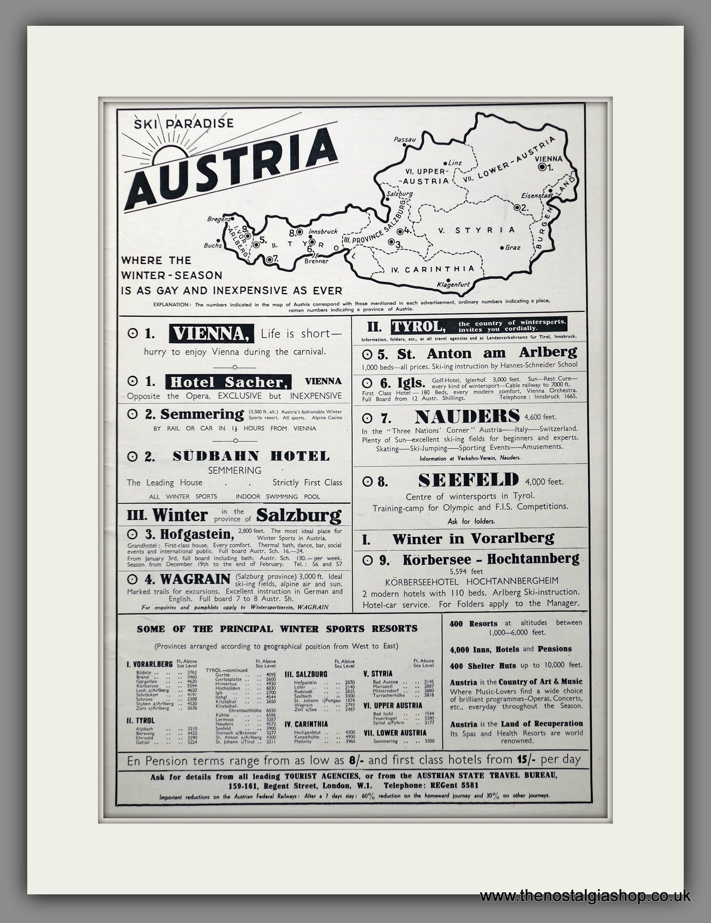 Austria Ski Paradise. Original Advert 1936 (ref AD301410)