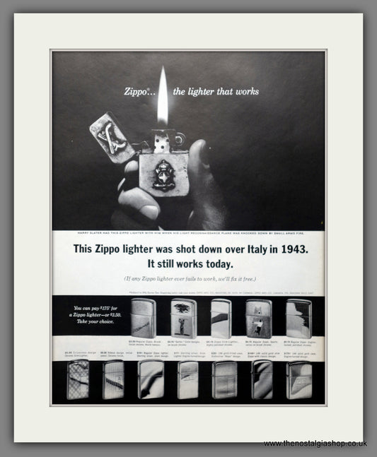 Zippo Lighters. Original Advert 1964 (ref AD301423)