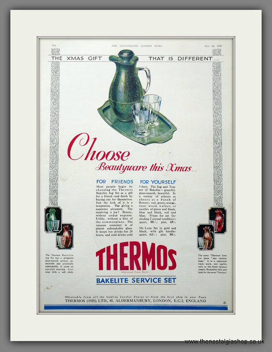 Thermos Bakelite Service Set.  Original Advert 1930 (ref AD301437)