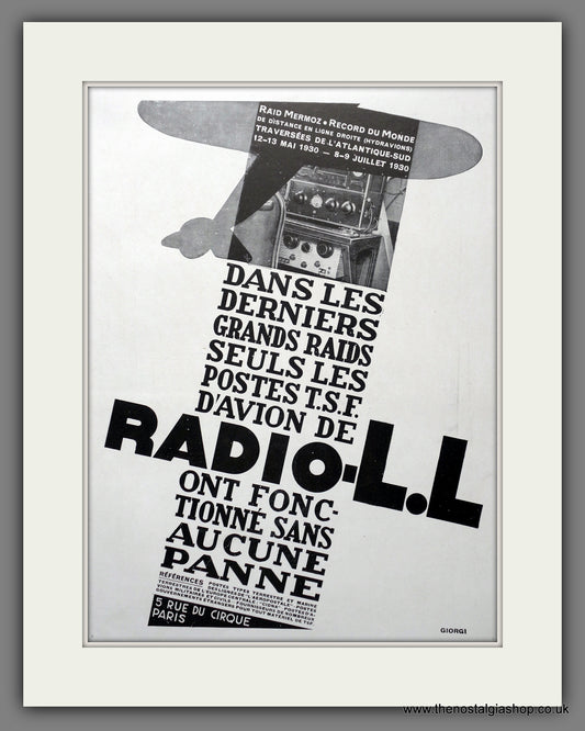 Radio L.L.. Original French Advert 1930 (ref AD301432)
