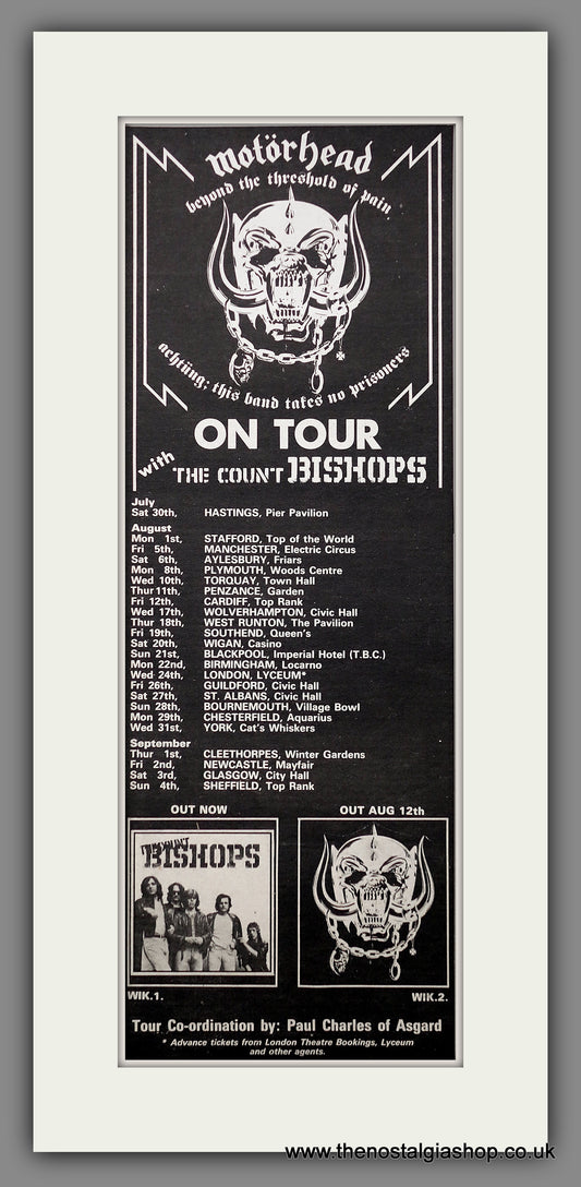 Motorhead UK Tour. Original Advert 1977 (ref AD200779)