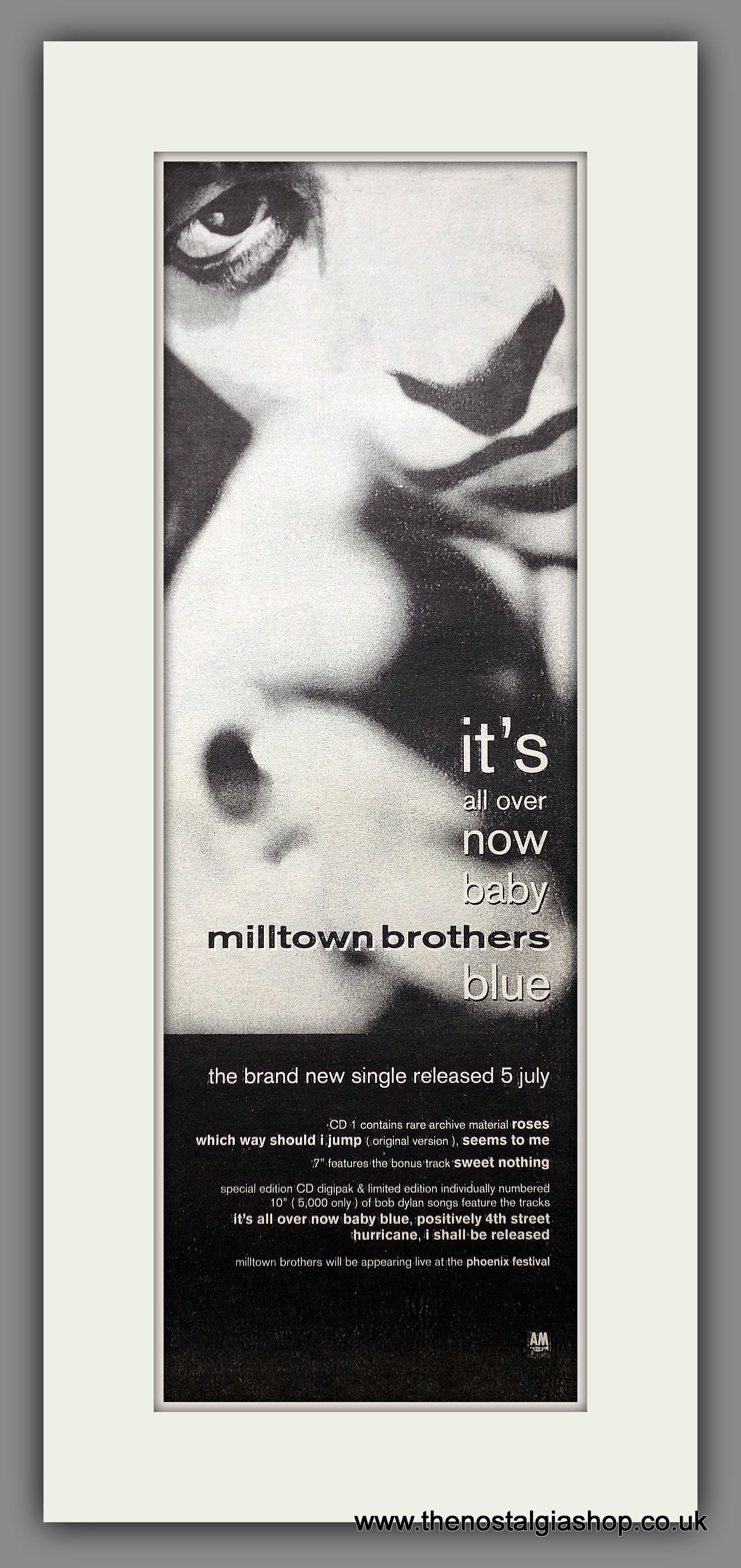 Milltown Brothers Baby Blue. Original Advert 1993 (ref AD200786)