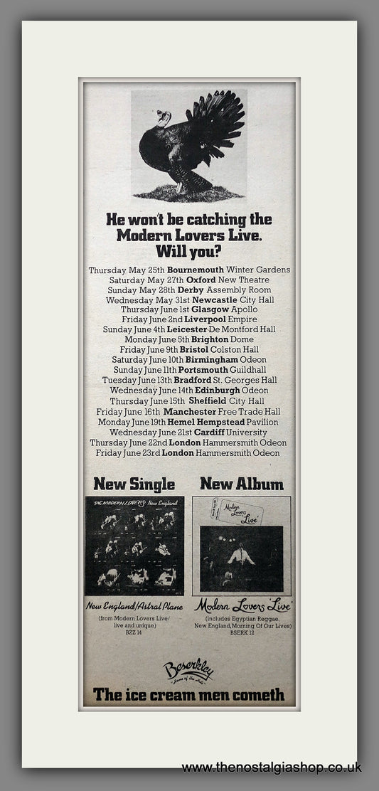 Modern Lovers UK Tour. Original Advert 1978 (ref AD200788)