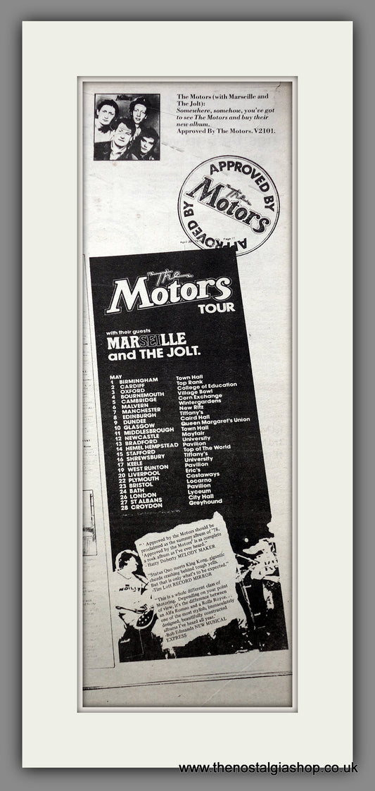 Motors (The) UK Tour Original Advert 1978 (ref AD200795)