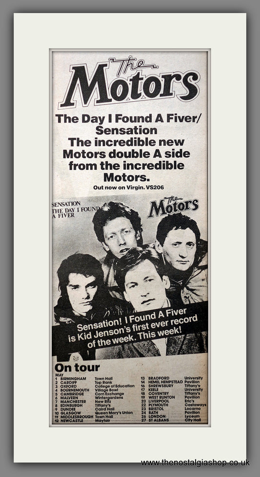 Motors (The) Sensation. UK Tour Original Advert 1978 (ref AD200796)