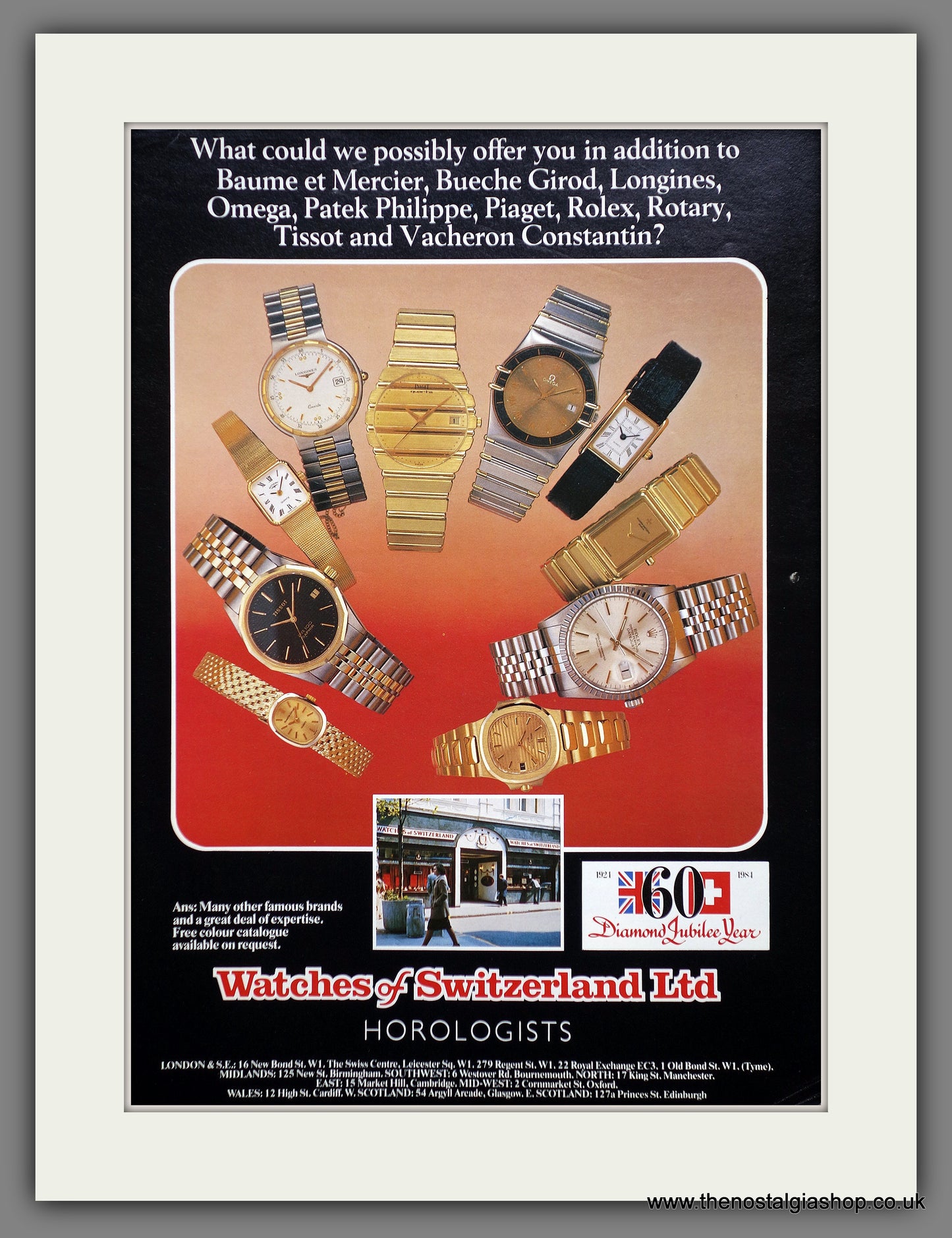 Watches of Switzerland. Original Advert 1984 (ref AD61200)