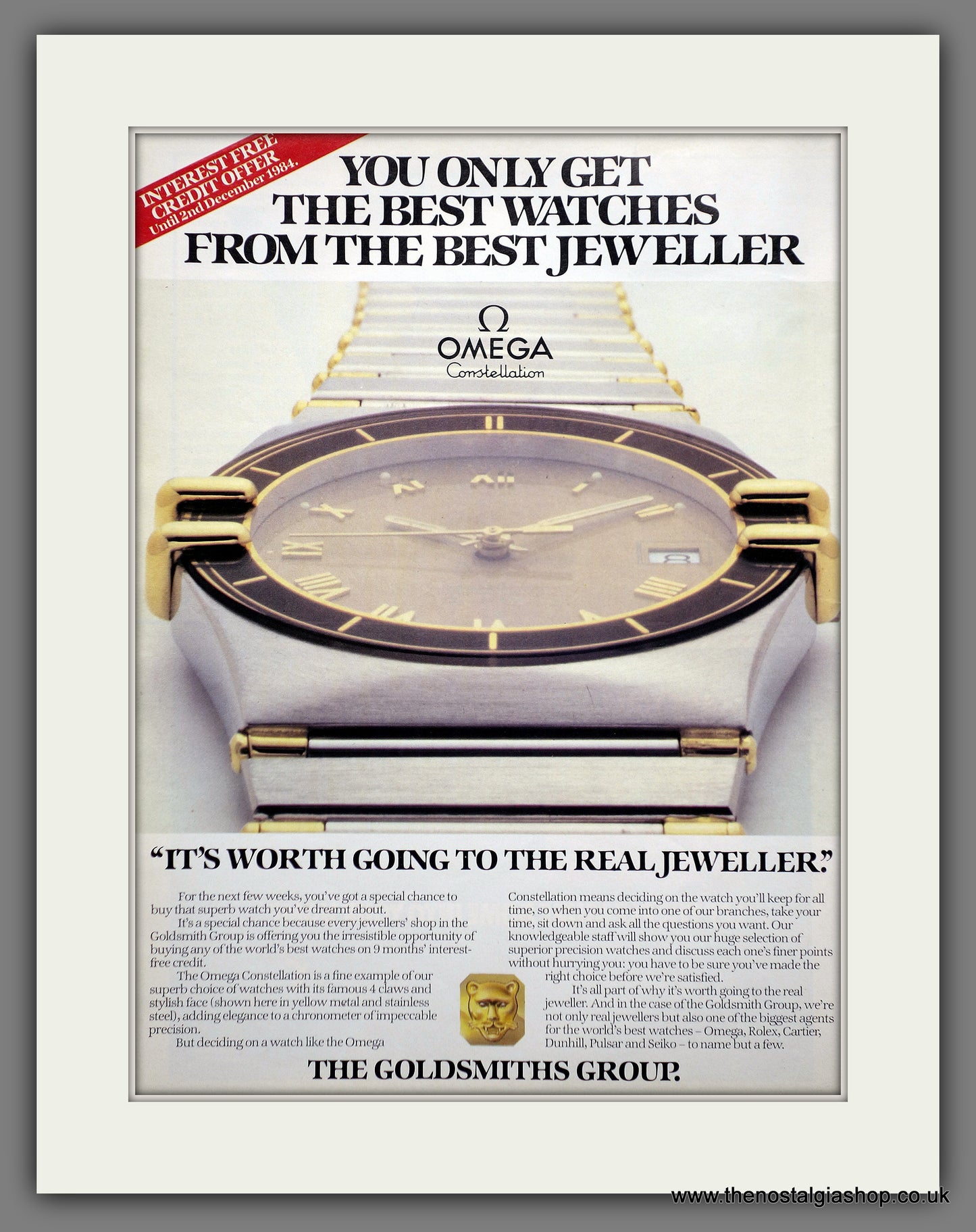 Omega Constellation Watches. Original Advert 1984 (ref AD61202)