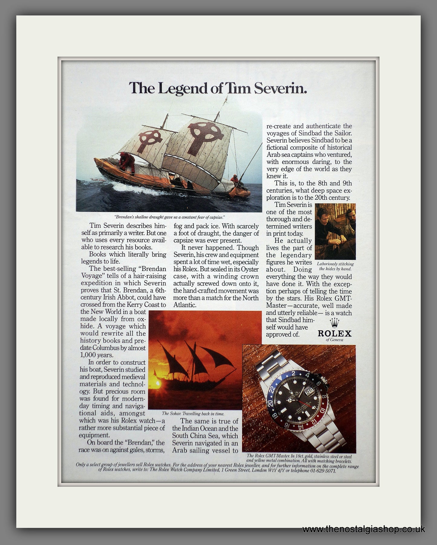 Rolex GMT-Master. The Legend of Tim Severin. Original Advert 1984 (ref AD61194)