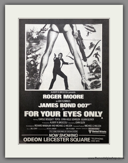 James Bond. For Your Eyes Only. 007. 1981 Original advert (ref AD61191)