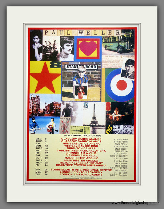 Paul Weller. UK Tour Dates. Vintage Advert 1995 (ref AD61182)