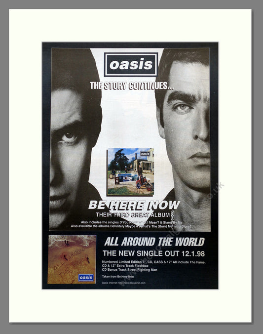 Oasis. Be Here Now. Original Vintage Advert 1998 (ref AD15640)