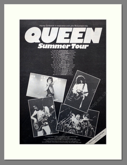Queen. Summer Tour 1977 Large Original Advert (ref AD15645)