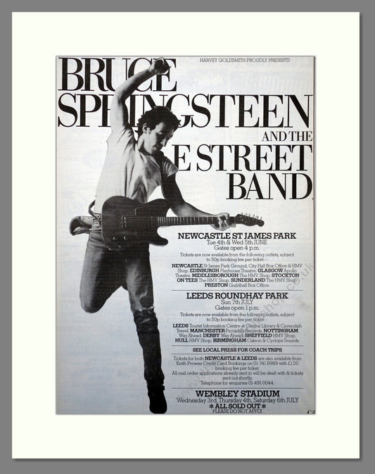 Bruce Springsteen Concerts. 1985 Large Original Advert (ref AD15689)