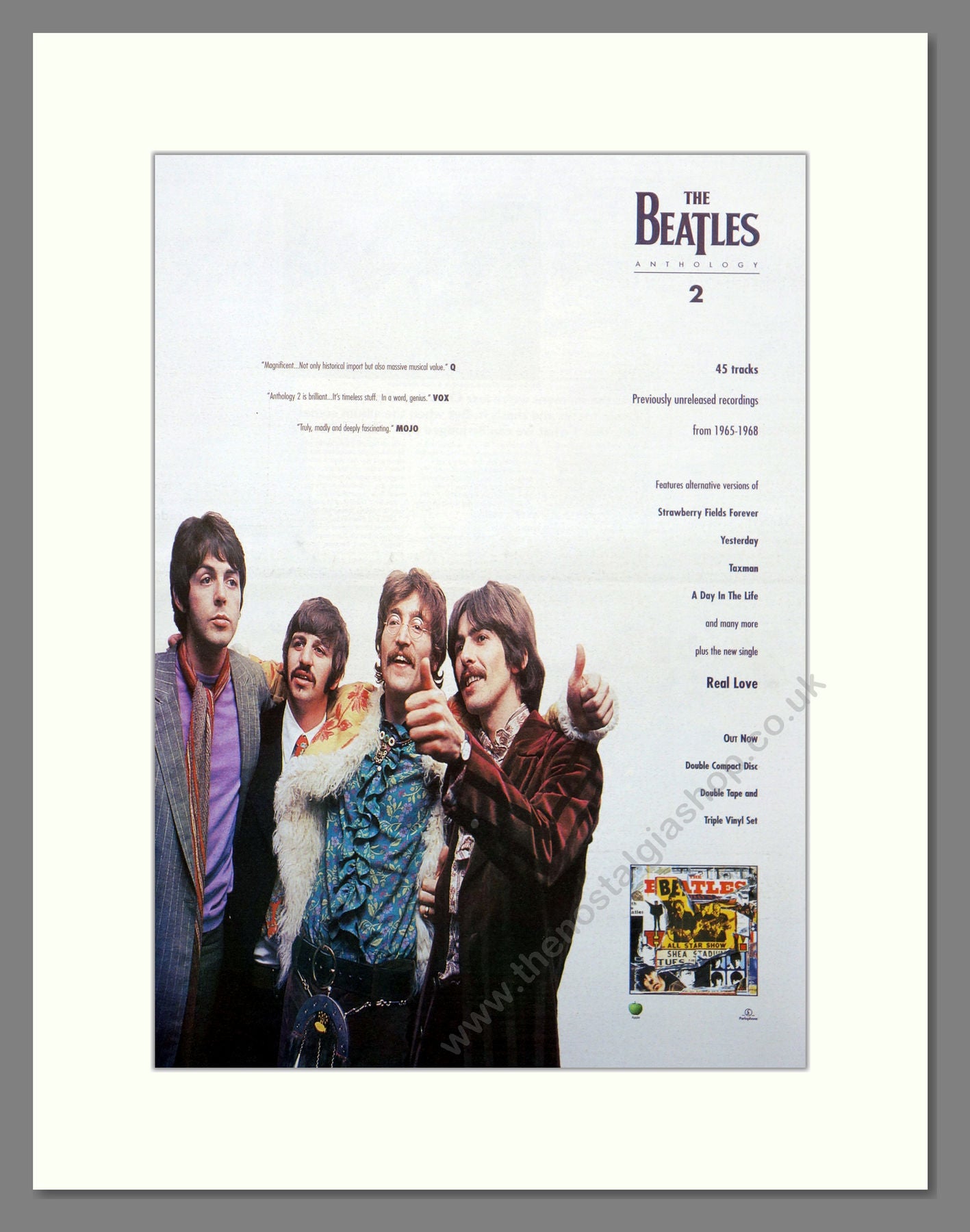 Beatles (The) Anthology 2. Original Advert 1996 (ref AD15719)
