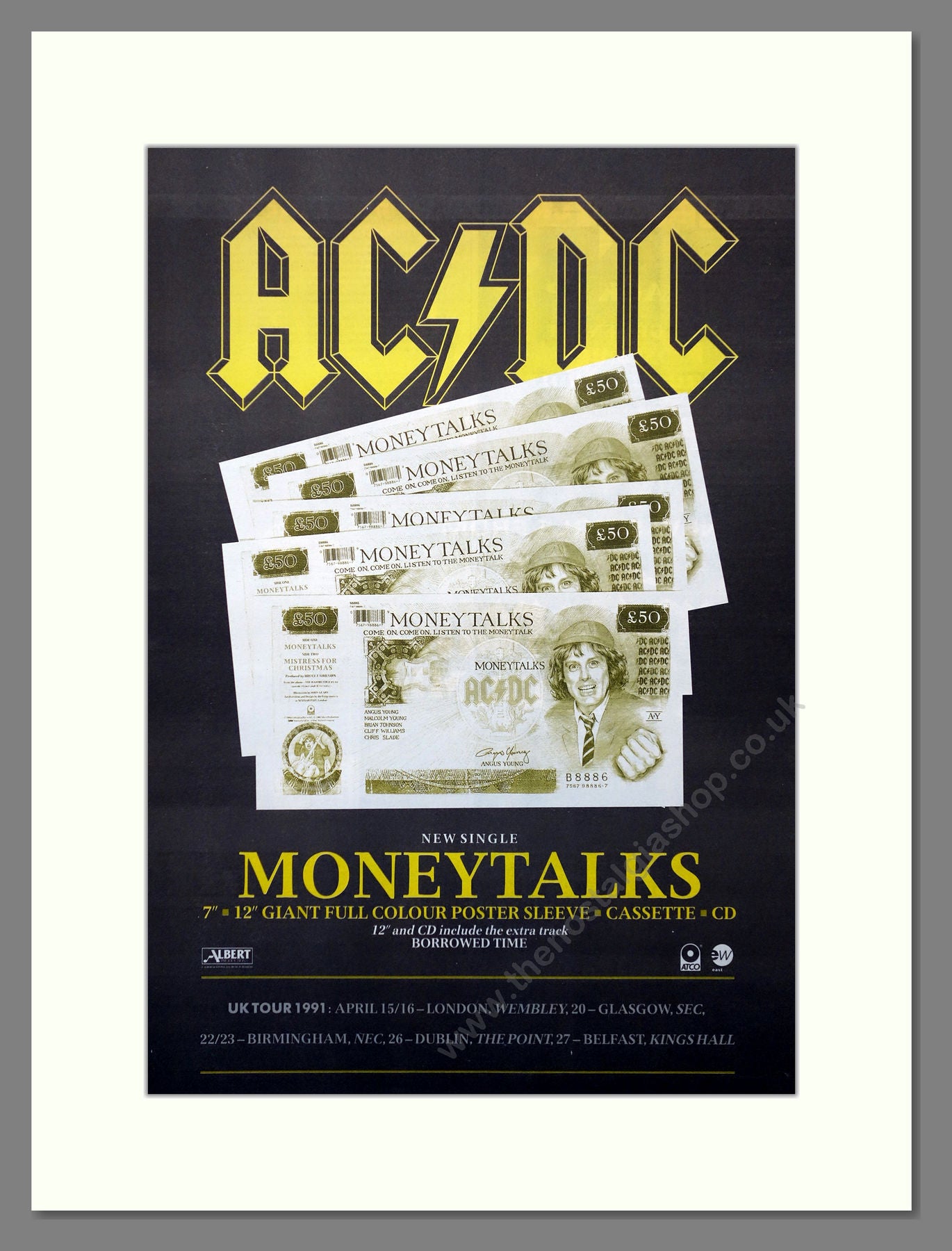 AC/DC Money Talks. Large Original Advert 1990 (ref AD15725) – The ...