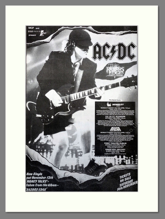 AC/DC Razors Edge Tour. Large Original Advert 1990 (ref AD15726)